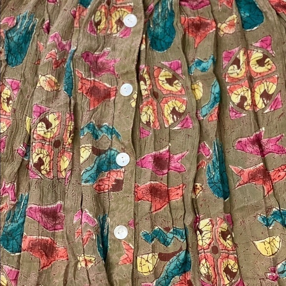 Vintage Adini Rayon Gauze Midi Skirt Button Front. - Picture 5 of 9